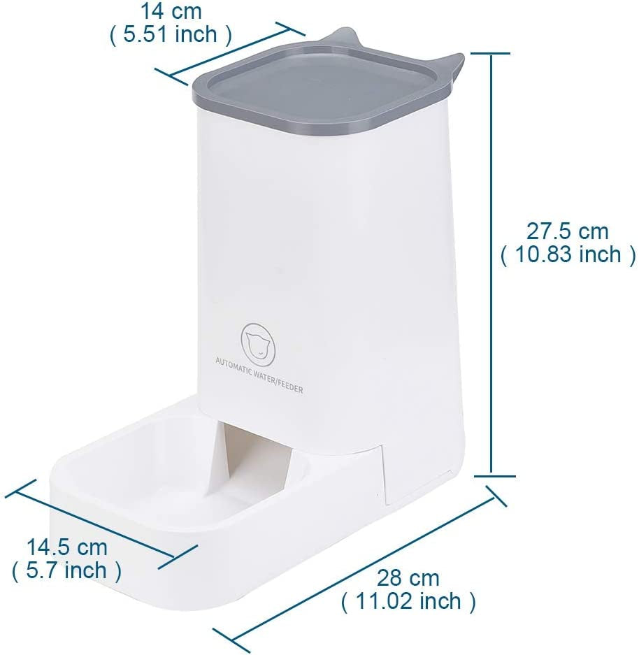 Automatic Feeder Set, 1-Gallon Water Dispenser and 2.1Kg Pet Food Feeder, Small Pet Waterer and Feeder, Self-Dispensing, Polypropylene Material, for Cats and Dogs