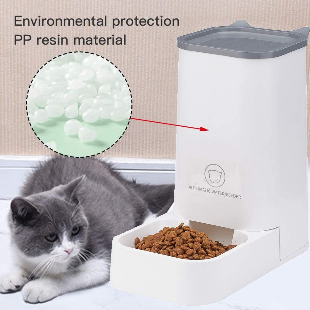 Automatic Feeder Set, 1-Gallon Water Dispenser and 2.1Kg Pet Food Feeder, Small Pet Waterer and Feeder, Self-Dispensing, Polypropylene Material, for Cats and Dogs